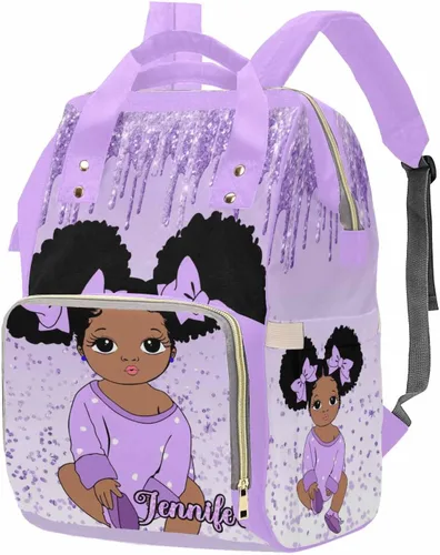 M YESCUSTOM Bolsa de pañales personalizada con nombre para mamá, mujer, esposa, mochila personalizada, 0625-12, Mochilas Daypack