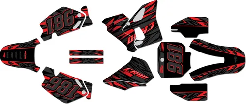Kit de gráficos para Honda CR 80 (1998-2003) Twitch Series Rojo de 16 mil, kit de calcomanías gráficas de carreras personalizadas, sin plásticos