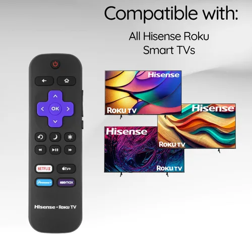 Miniatura 2 de Control remoto original apto para Hisense Roku Smart TV con Netflix, Apple TV, Paramount y accesos directos HBOmax