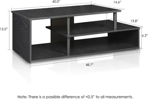 Miniatura 2 de Furinno Econ - Soporte de televisor de baja altura, color negro