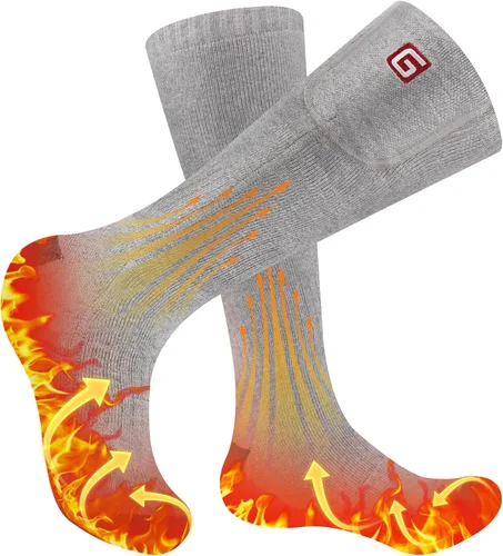Calcetines térmicos para hombres y mujeres, con batería recargable, calcetines eléctricos de hasta 10 horas con 3 niveles de calefacción para caza,