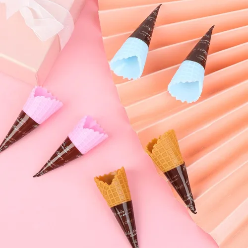 Miniatura 3 de 30 piezas de mini cono de helado artificial realista, adorable cono de helado de simulación, juego de comida, casa de muñecas, suministros