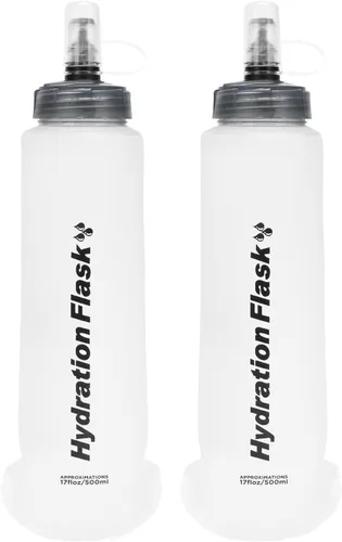 Miniatura 11 de TRIWONDER Botella de agua de mano para correr, Quick Grip Chill Botella de agua suave de mano de 17 onzas con correa de mano, paquete de Botella