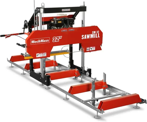 Miniatura 30 de MechMaxx Aserradero portátil de 18'', motor de gasolina DUCAR 212cc 7HP, ancho de tablero de 15'' y grosor de tablero de 7'', longitud de pista