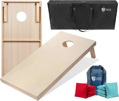 Miniatura 65 de Tailgating Pros Tablas para juego de cornhole - 4 x 2 pies y 3 x 2 pies. Juego de cornhole con estuche de transporte y juego de 8 bolsas de maíz