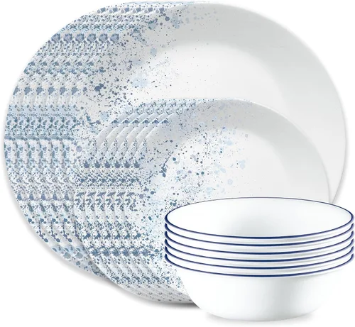 Miniatura 10 de Corelle Terracotta Dreams - Juego de vajilla para 6 platos llanos de 18 piezas, platos de aperitivo y cuencos de 18 onzas, apto para lavavajillas