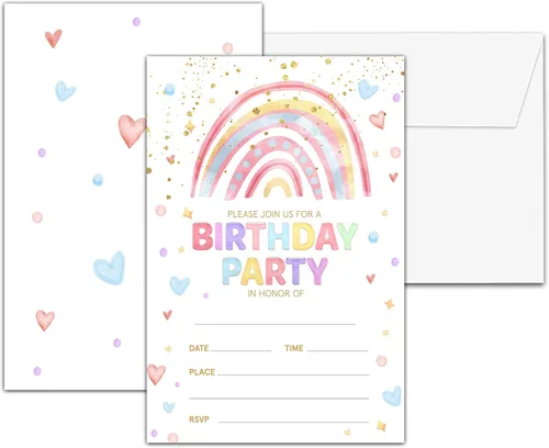 Miniatura 34 de Invitaciones para fiesta de primer cumpleaños, invitaciones de cumpleaños con purpurina de globo, invitaciones de cumpleaños de doble cara