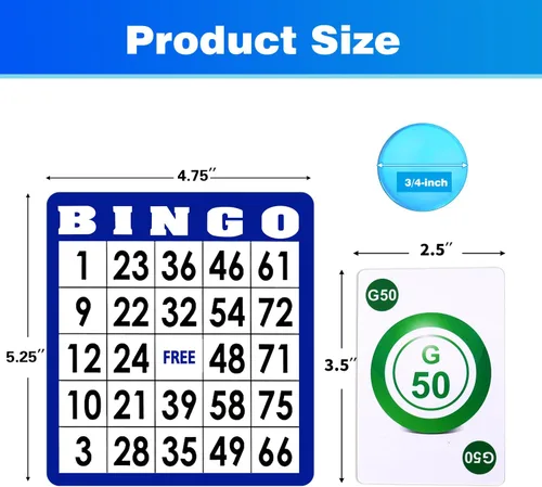 Miniatura 2 de GSE Games & Sports Expert Juego completo de bingo con 50 tarjetas de bingo, 500 fichas, cubierta de tarjetas de llamada, juego divertido de fiesta