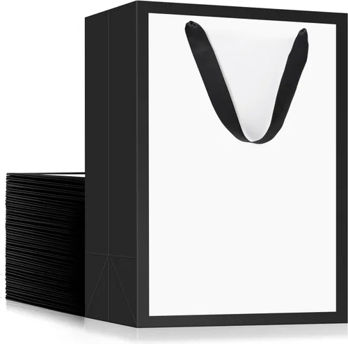 Miniatura 22 de EUSOAR Bolsas de compras de papel con asas, paquete de 25 bolsas pequeñas de papel kraft de 5.9 x 2.3 x 7.8 pulgadas, bolsa de mercancía