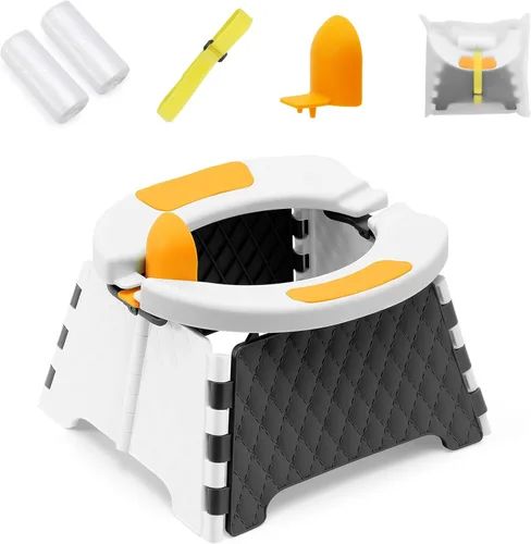 Miniatura 10 de Asiento de entrenamiento portátil para niños pequeños, inodoro plegable para niños, inodoro plegable para niños, orinal de viaje para automóvil