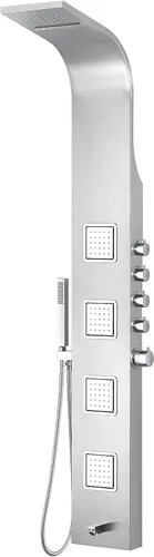 Miniatura 18 de ANZZI Sistema de Panel de Cabezal de Regadera Fontan Acero Cepillo 6 Chorros Turbo & Multifuncional Jet de Alta Presión + Lluvia + Combo