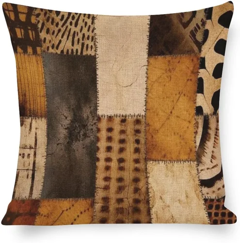 Fundas de almohada decorativas con patrón de tribu secreta en estilo bohemio, funda de almohada inspirada en textiles, fundas de almohada Patrón-5