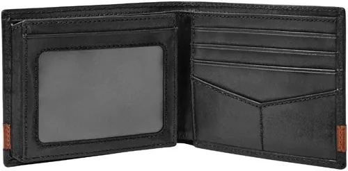 Miniatura 6 de Fossil Haskell - Maletín de cuero o tela para hombre, Black + Quinn Bifold