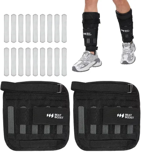 Miniatura 11 de Pesas de muñeca para tobillo de 4 libras, 10 libras, 15 libras, 20 libras, 25 libras, 30 libras, BeatBoost ajustables, para hombres, caminar