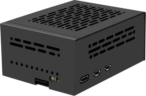 Miniatura 8 de Geekworm Funda de metal PCIe P579 con enfriador activo oficial Pi 5 para Raspberry Pi 5, soporte superior M.2 NVMe HAT X1001/X1004/X1003/X1015/X1000
