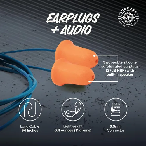 Miniatura 3 de Tapones para orejas/audífonos – 1.ª generación (naranja) Plugfones