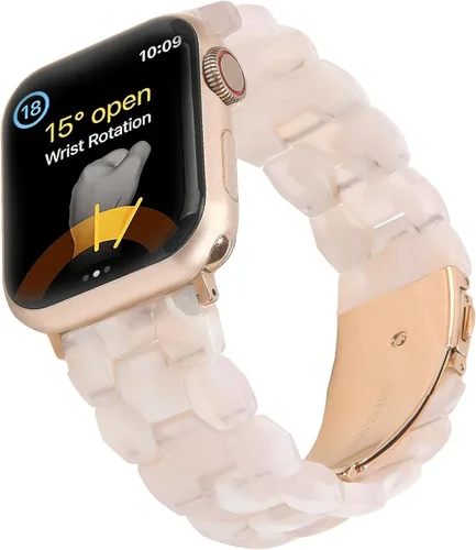 Miniatura 12 de Wongeto - Correa de resina compatible con Apple Watch Band (38mm 40mm) 1.496 pulgadas, 1.575 pulgadas, serie 5/4/3/2/1 para mujer y hombre con Rosa
