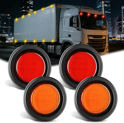 Miniatura 11 de Nilight Luz de marcador redonda de 2.5 pulgadas, 2 unidades, 13 luces LED rojas, montaje empotrado con ojal, coleta, cableado, cumple con DOT