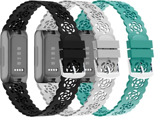 Miniatura 8 de Paquete de 3 correas de silicona delgadas compatibles con Fitbit Inspire 3/Inspire 2/Inspire HR/Inspire, correa de repuesto deportiva de silicona