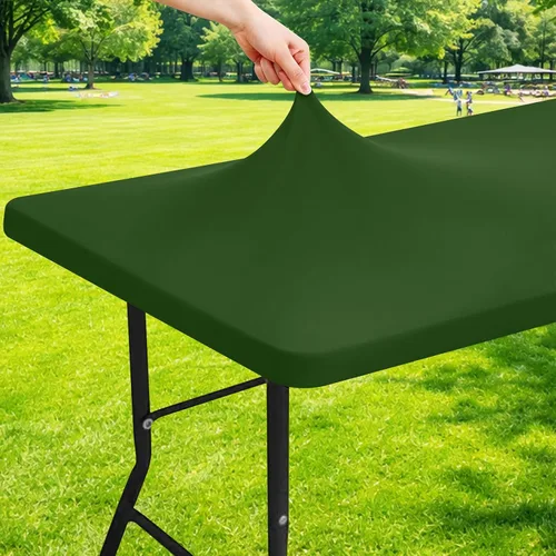 Miniatura 40 de Moosfor Mantel rectangular de elastano de 4 pies, manteles elásticos ajustables para pícnic, funda elástica y lavable para mesa de patio para Azul
