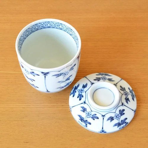 Miniatura 3 de 有田焼やきもの市場 Juego de 2 tazas de Chawanmushi con tapas japonesas Chawan Mushi Arita Imari Hecho en Japón Wari-Souka