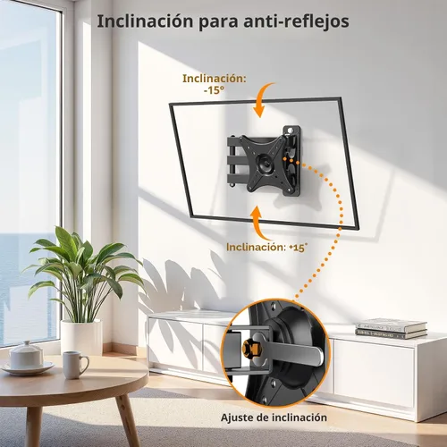 Miniatura 3 de IWORKBOARD Soporte de montaje en pared para monitor de TV de movimiento completo para la mayoría de pantallas curvadas LED LCD de 13 a 32 pulgadas