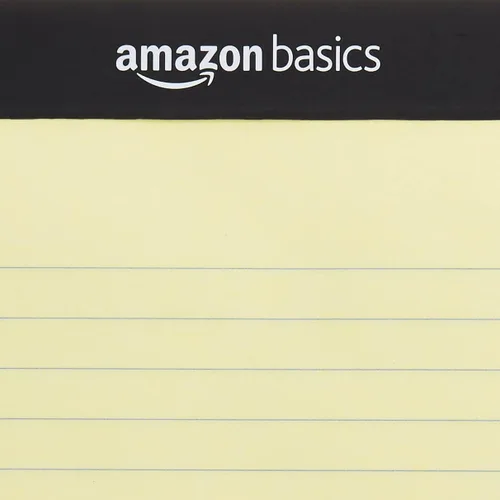 Miniatura 4 de Amazon Basics Bloc de notas de escritura con rayas anchas de 50 hojas, 8.5 x 11.75 pulgadas, paquete de 12, 600 hojas perforadas, canario