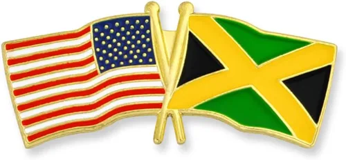 Miniatura 22 de PinMart Pin de solapa esmaltado con bandera de la amistad cruzada de Estados Unidos y el mundo