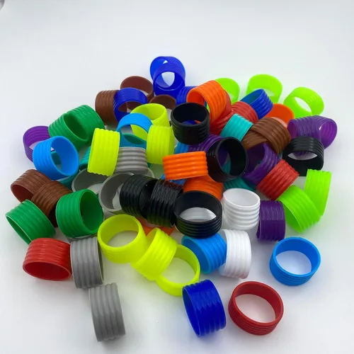Miniatura 7 de 15 colores disponibles Buena elasticidad 8-45 piezas de raqueta de tenis/paletas de pickleball/squash anillo de silicona raqueta agarre bandas 15pcs