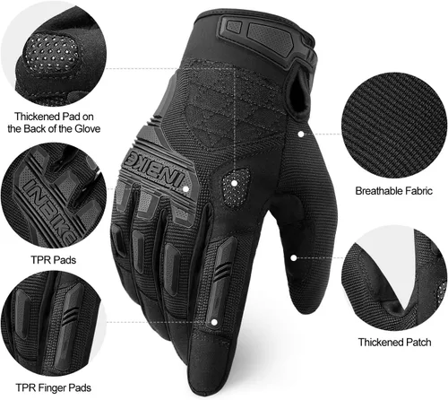 Miniatura 5 de INBIKE Guantes MTB para ciclismo de montaña Sirven para pantalla táctil con acolchado de etilvinilacetato grueso y protección de nudillos de caucho