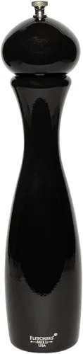 Fletchers' Mill - Colección Marsala de molinillo de pimienta, cereza, 4 pulgadas, grosor ajustable fino a grueso, fabricado en Estados Unidos Negro