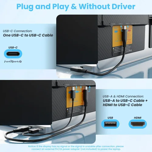 Miniatura 9 de 2025 Actualizado 14" Extensor de Pantalla para Laptop, Extensor de Monitor para Laptop Ultradelgado 1080P, Extensor de Monitor Portátil Ultraligero