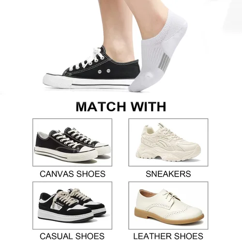 Miniatura 7 de Calcetines invisibles para mujer, acolchados, de corte bajo, atléticos, ocultos, para tenis, tobillos, calcetines invisibles para correr, 46 pares