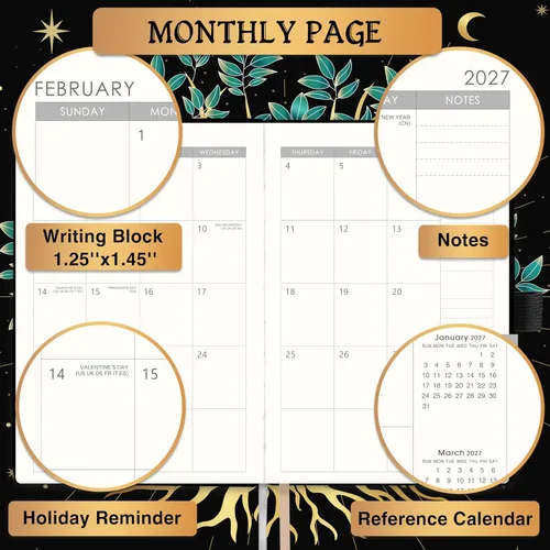 Miniatura 4 de Agenda 2026 – Agenda 2026 semanal y mensual de enero a diciembre de 2026, agenda con papel grueso, calcomanías de calendario, 5.5 x 8.4 pulgadas