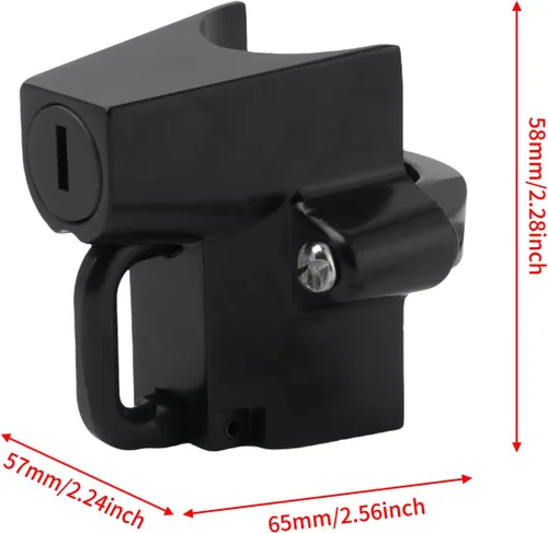 Miniatura 4 de Kit de bloqueo de seguridad para casco de motocicleta para tubos de 7/8" a 1 1/4" de diámetro para Harley Chrome (negro)