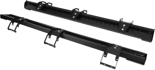 Miniatura 8 de IKON MOTORSPORTS, Estribos compatibles con Ford F150 2015-2026 y 2022-2025 F150 Lightning SuperCrew Cab, barra lateral de acero negro estilo V Nerf
