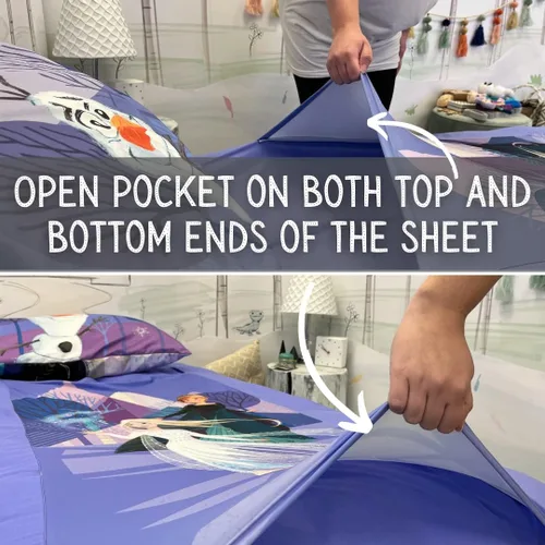 Miniatura 4 de Juego de ropa de cama para niños Frozen de Disney, sábanas de compresión súper suaves Snuggle (TM), individual, (producto oficial de Disney)