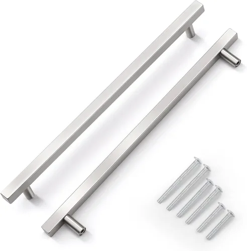 Miniatura 16 de KNOBWELL - Paquete de 5 tiradores modernos de acero inoxidable para puertas de armarios, cajones de cocina, baño, distancia entre agujeros 2.52 Negro