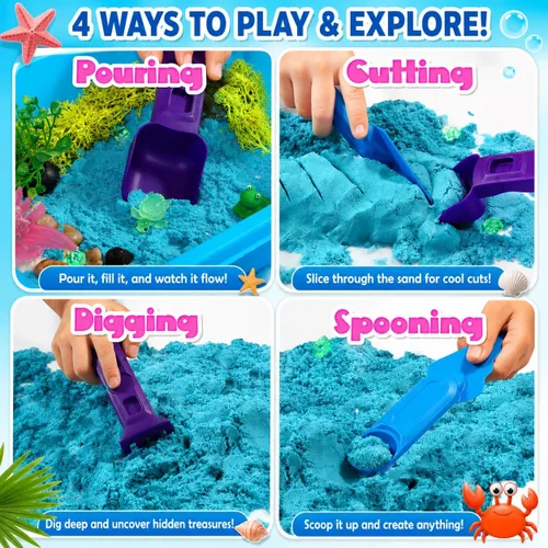 Miniatura 3 de AGENTLAN Axolotl - Cubo sensorial de ajolotl, juguetes sensoriales con arena de juego para niños y niñas, kit de arena de regalo para niños de 3, 4