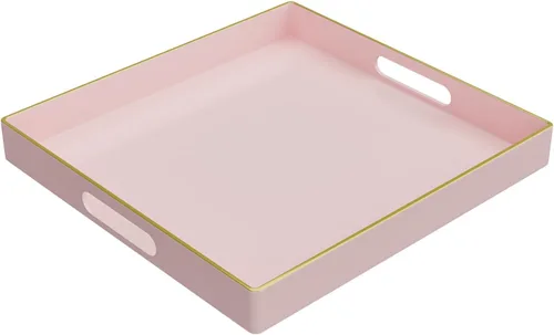 Miniatura 26 de MAONAME - Bandejas de servir azules con asas, bandeja decorativa ovalada para mesa de café, juego de bandejas anidadas de 2, bandeja de tocador