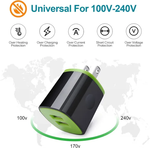 Miniatura 3 de Bloque de cargador de pared, cable de teléfono Android para Moto E5 G4 G5 G6 Play, Samsung S7 S6 Active S5 A10, Galaxy J8 J7 J3 V, tableta Kindle