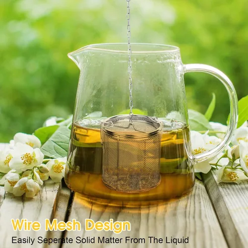 Miniatura 2 de Infusor de té, colador de té de malla extrafina de acero inoxidable, condimentos de sopa, cesta de separación de especias con gancho de cadena