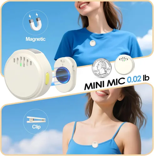 Miniatura 3 de Amplificador de voz para profesor con micrófono de solapa magnético inalámbrico, almacenamiento integrado portátil y diseño de carga, potente