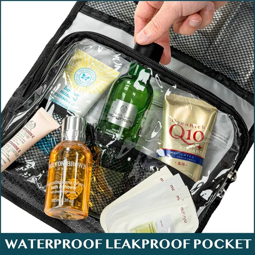 Miniatura 7 de PAVILIA Neceser colgante de viaje para mujeres y hombres, kit de bolsa de maquillaje de gran capacidad, estuche organizador de almacenamiento