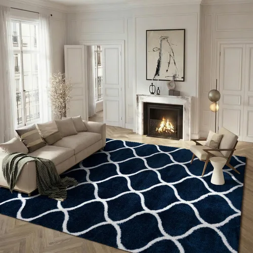 Miniatura 36 de SAFAVIEH Tahoe Shag Collection - Alfombra para pasillo, 2 x 9 pies, color beige y blanco, diseño de enrejado, no desprende pelusa y de fácil