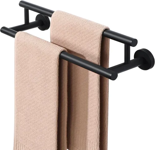 Miniatura 18 de Alise Toallero doble de níquel cepillado, toallero de 16 pulgadas para baño montado en la pared, toallero de baño de acero inoxidable SUS304
