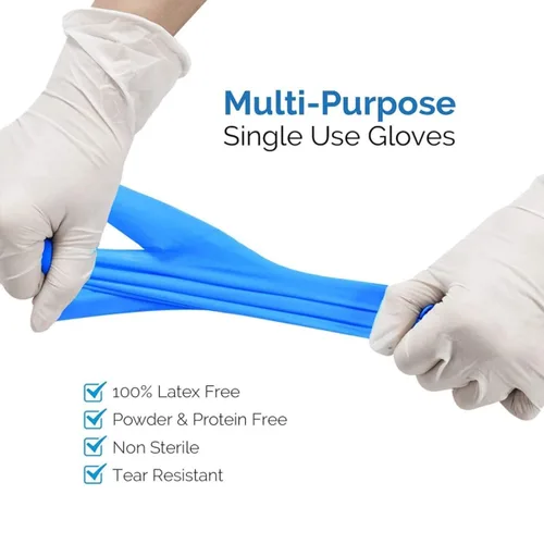 Miniatura 2 de Jointown Guantes básicos de examen de vinilo, guantes de seguridad, sin látex y sin polvo, guantes médicos desechables Synmax, BMPF3002 medianos