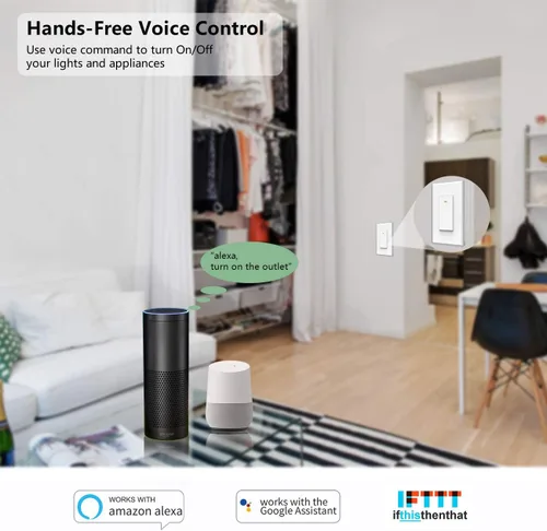 Miniatura 2 de Interruptor inteligente WiFi de pared, interruptor de luz de pared, compatible con Alexa y Google Home