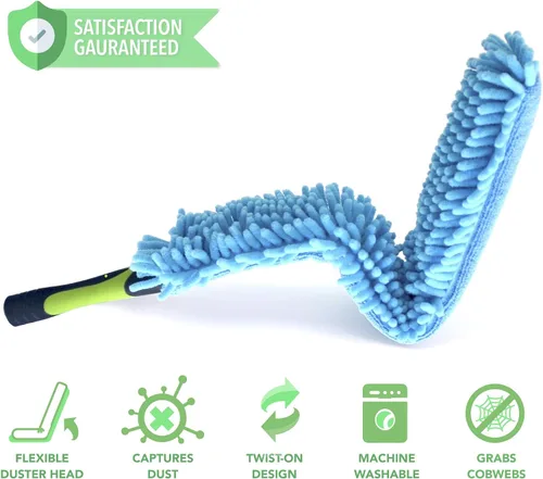 Miniatura 7 de EVERSPROUT Plumero de microfibra flexible para techo y ventilador (el poste se vende por separado) Plumero extralargo de 25 pulgadas Funda