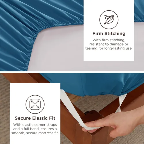 Miniatura 4 de Bedsure - Juego de sábanas queen para dormitorio, extrasuaves y transpirables con fundas de almohada, 4 piezas, esquinas profundas para colchones